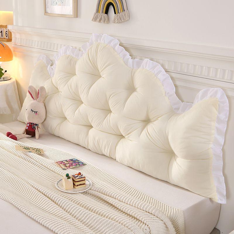 Solid Color Bede Pillow Backrest Sle Dormitory Bedroom Tatami Waist Support Soft Pack Large Pillow Non-Sagging Fixed