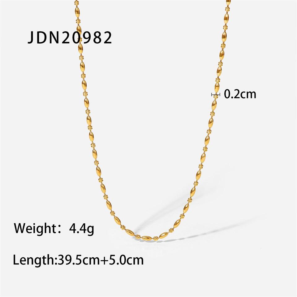 Youthway Stainless Steel Metallic Chain Necklace Basic Style Autumn And Winter Matching Waterproof Jewelry
