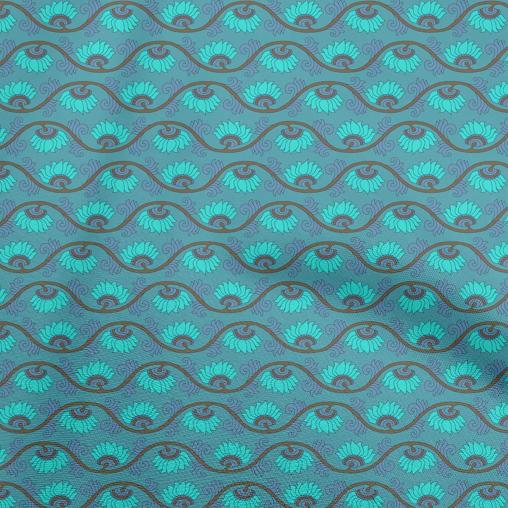 

oneOone Бавовняна гнучка помаранчева тканина Квіткове шиття Ремісничі проекти Друк на тканині 40 дюймів 42 Inch Wide - Viscose Chiffon чирок синього кольору