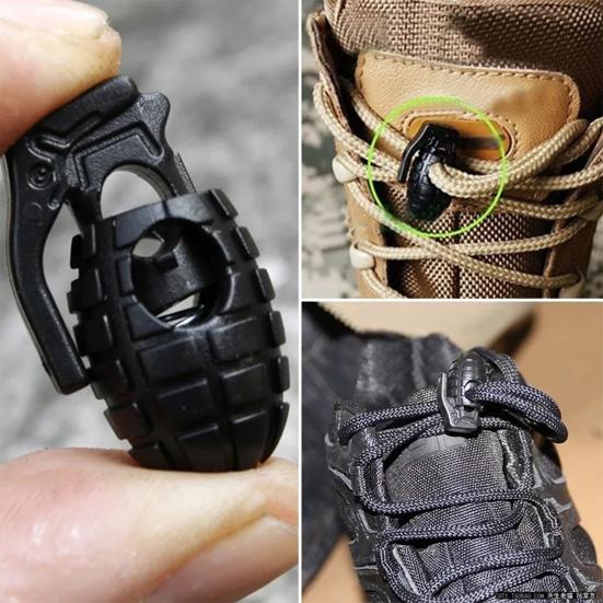 10Pcs Plastic Spring Cord Locks for Paracords Replacement Lanyard Stopper Corded Toggle Clasps Bungee Swim Goggles Elastic Shoelace Clips