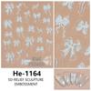 Redanco 5D Embossed Bow Nail Stickers - He-1167
