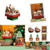 Christmas Tree Music Box Model Building Block Natural Craft Tool With Rotating Music Mechanism Holiday Gift Top Sale