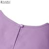 ZANZEA Women Summer Round Neck Casual Sleeveless Long Dress