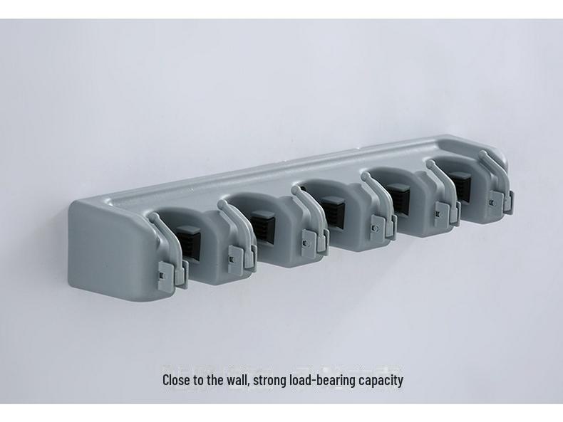 Multifunctional Mop and Broom Holder Rack with Hooks