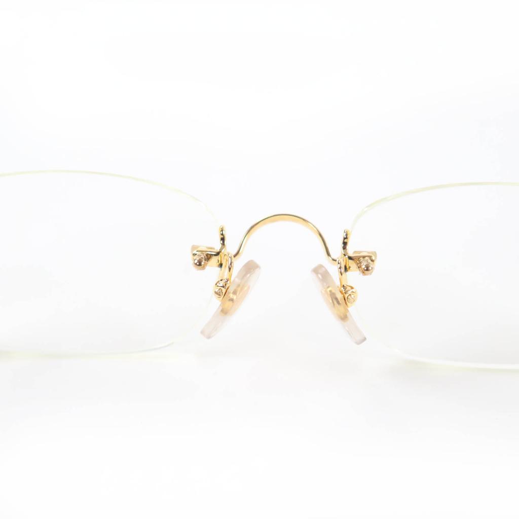 Great Cartier Glasses Rimless Two-Point Eyewear gold Women 135 Used