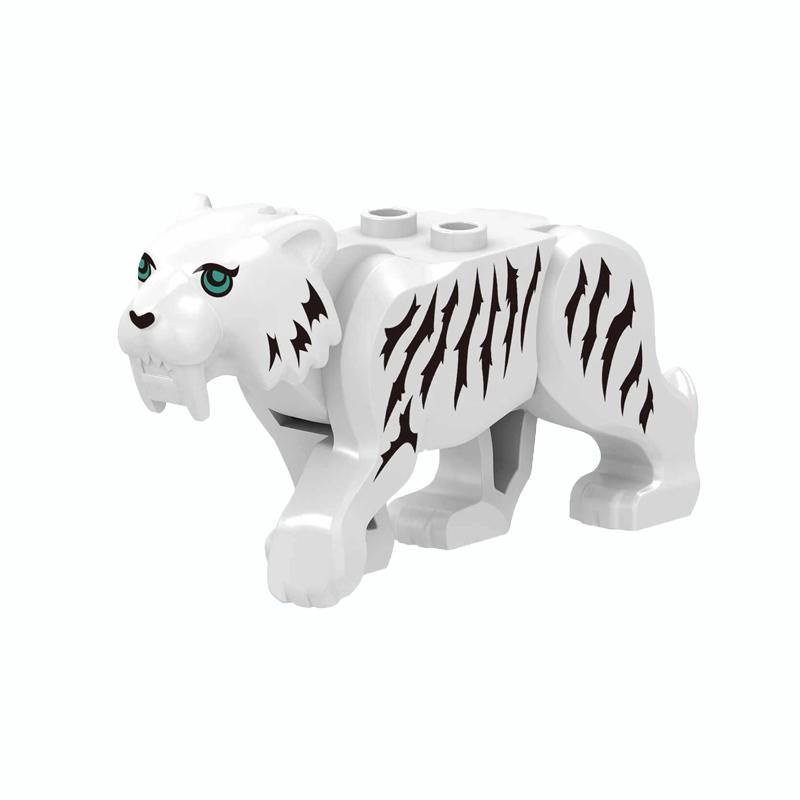 MOC Zvířata Tygr Koza Prase Leopard Lední medvěd Slon Středověký Válečný Vlk Stavební kostky Hračky Lesní Kostky Příslušenství Hračka