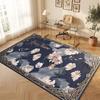 Floral Garden Theme Crystal Velvet Floor Rug Personalized Custom Name Text Warm Carpet Home Decoration