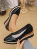 Fashion Women's casual wedge heels retro thick-soled shallow-mouth women's shoes deep-mouth office shoes 2025 new