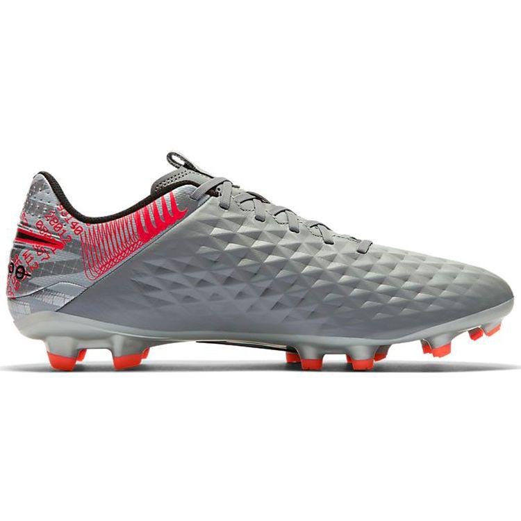 Nike Tiempo Legend 8 Academy MG Metallic Grey Crimson Men Sneakers Metallic-Bomber-Grey Particle-Grey Laser-Crimson AT5292-906