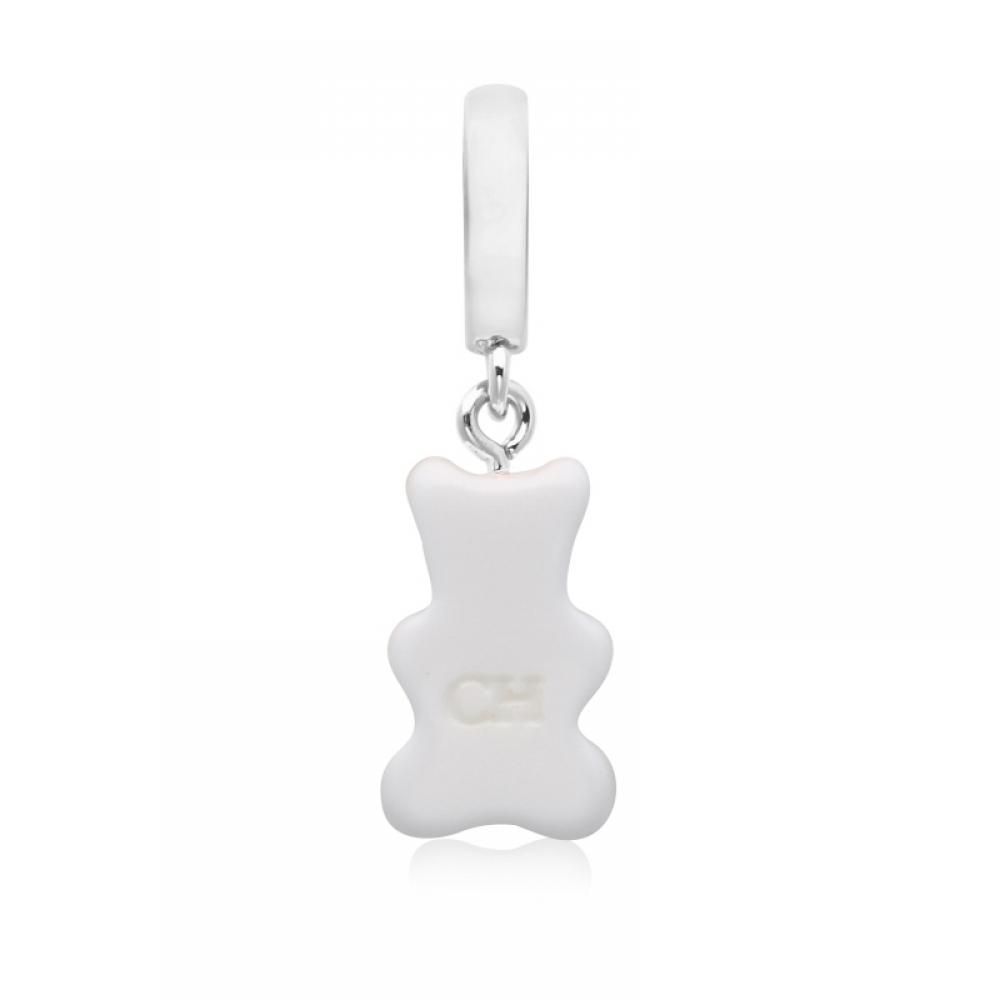         Nostalgia Bear Powder Pave Connector Silver                         