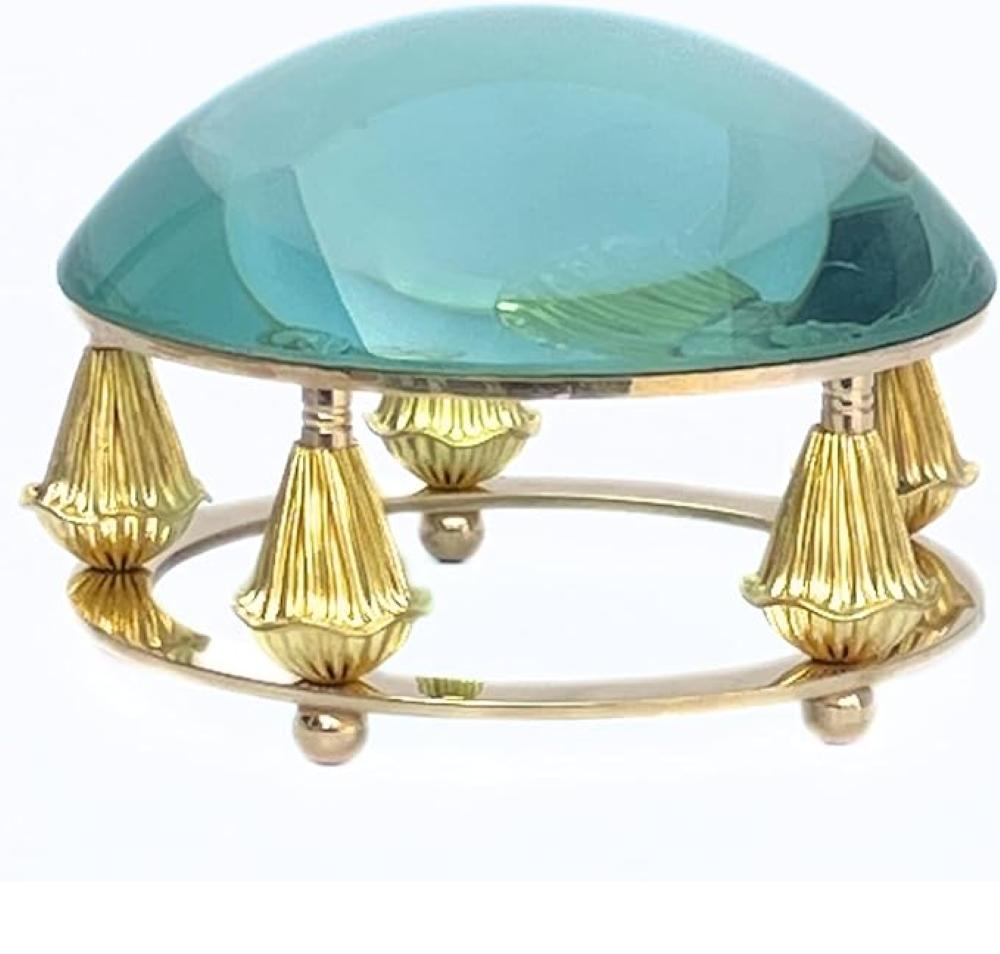 Brass Manifer Magnifying Glass with Leather Storage Case, Handmade Magnifying Lance, Classic Look