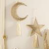 Ramadan Wooden Hanging Ornament Moon And Star Hollow Wall Decor With Tassel Eid Mubarak Muslim Decor Ramadan Kareem Gift