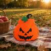 Pumpkin Candy Bag Halloween Drawstring for Kids Trick or Treat Bag Spooky Sack Reusable Non Woven Fabric Goodie Party Favors