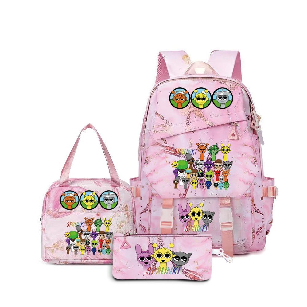 Rhythm Box Music Game Backpack Student Children Cute School Bag Three-piece Lunch