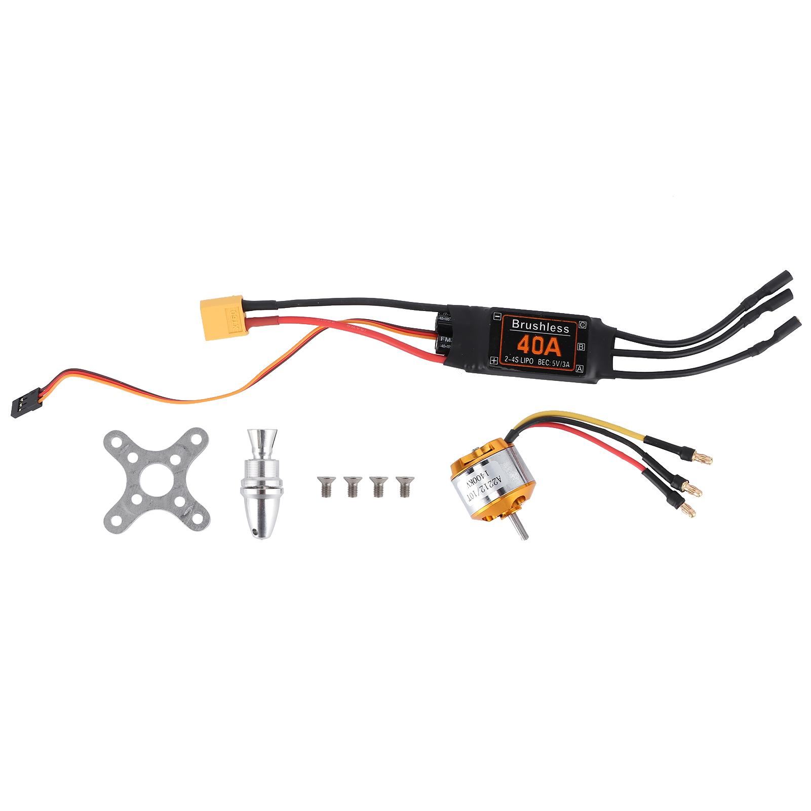 

2212 KV1400 Motor 40A Brushless ESC XT60 Motor ESC Set RC Accessory for Drone Helicopter FPV
