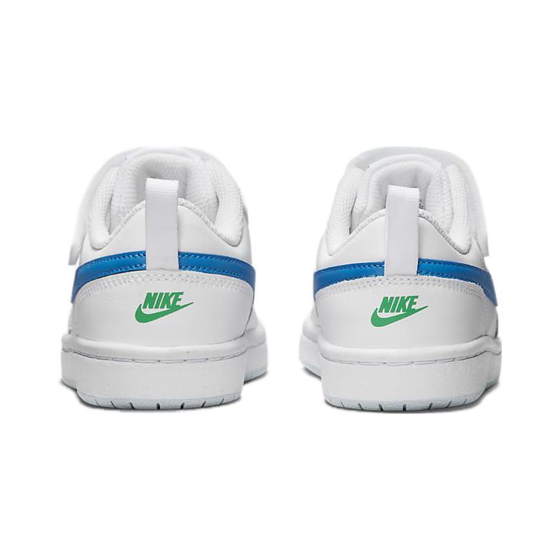 Nike Court Borough Low 2 PS Comfortable Anti Kick Cushioning Low Top Kids' Skateboarding Shoes White Blue Kids' BQ5451-123