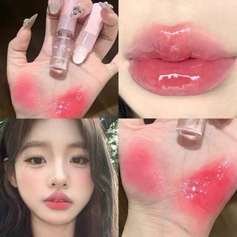 

Розовый бант Легкий цветной дождевик Блеск для губ Зеркальный матовый Увлажняющий блеск для губ Помада с кисточкой для губ