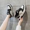 Round head color matching board shoes for women's 2025 spring new thick-soled leather little white shoes breathable and versatile casual shoes single