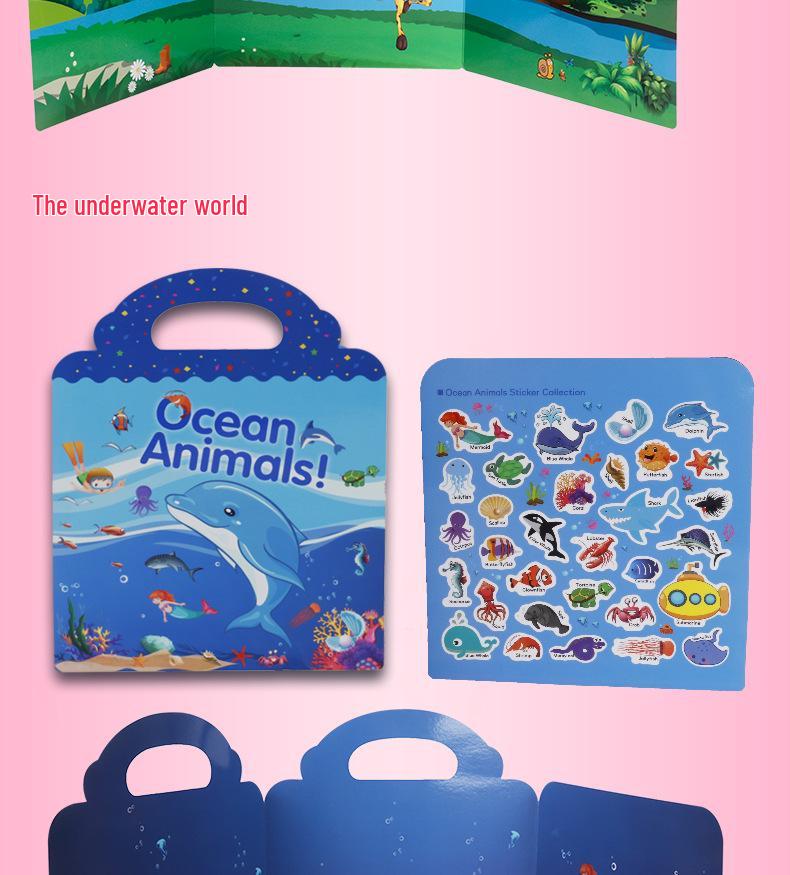Cross-Border DIY Children's Sticker Activity Book - Early Education & Focus Training with Removable, Reusable Stickers