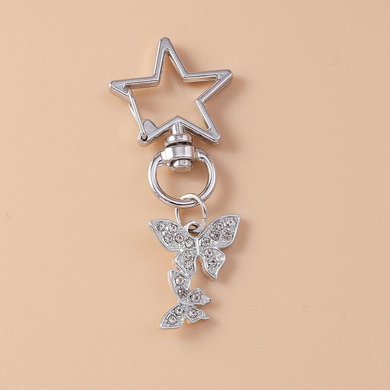 Cute Metal Love Heart Key Chain Pearl Key Ring for Women Girl Handbag Pendants DIY Handmade Jewelry Accessories