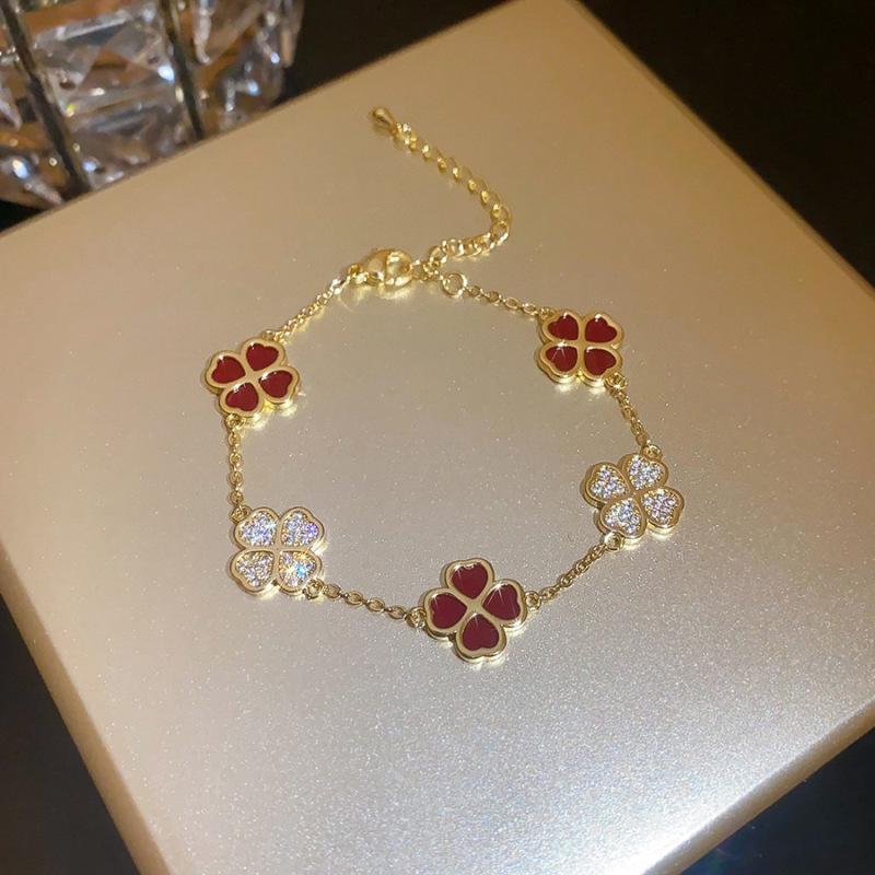 Браслет-цветок с цирконами, покрытый 18-каратным золотом - Элегантный, Универсальный и Роскошный для женщин