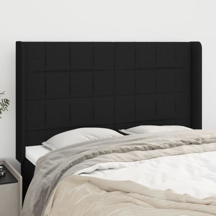 VidaXL Headboard with Ears Black 147x16x118-128 Cm Fabric3119580