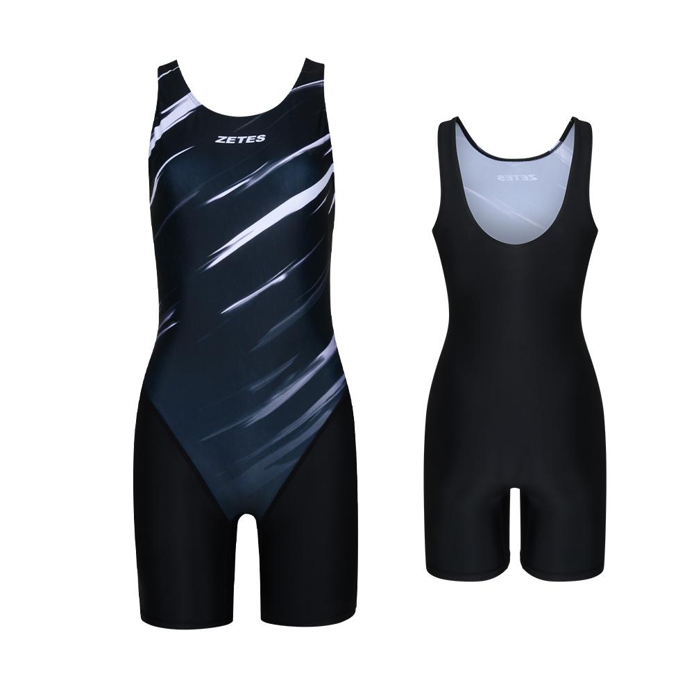 Jeteseu Women'S Aqua Dt 3-Part Half-Body Indoor Swimsuit Bk Stroke L_9A3316