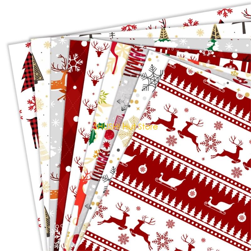 Recyclable Christmas Reindeer Decorative Paper For Gift Packaging Parties Decors Craft And Scrapbooking Activities D57B