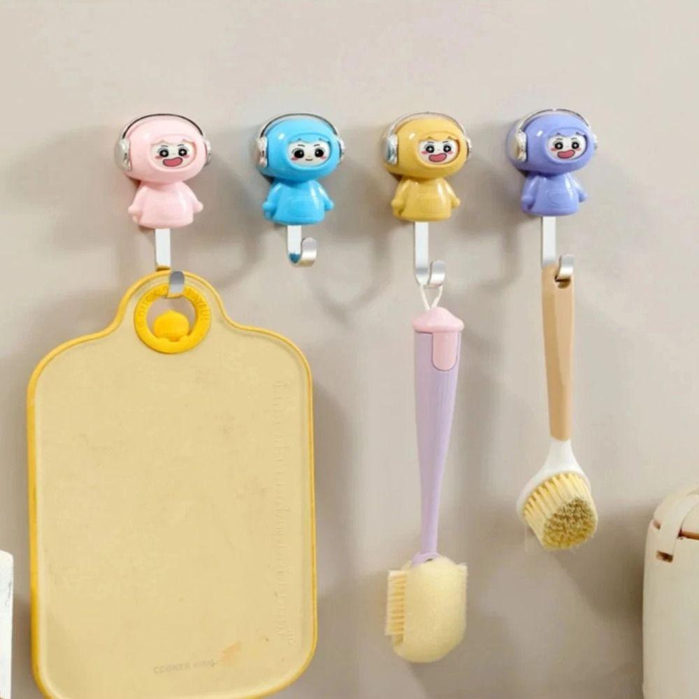 Cartoon Design Decorative Hooks Cute Style Organization Hooks Face Changing Hook Wall Organization