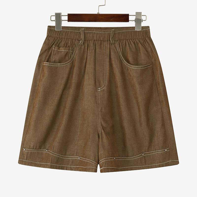 

ZANZEA Женские повседневные свободные летние короткие брюки с эластичной резинкой на талии 5XL хаки