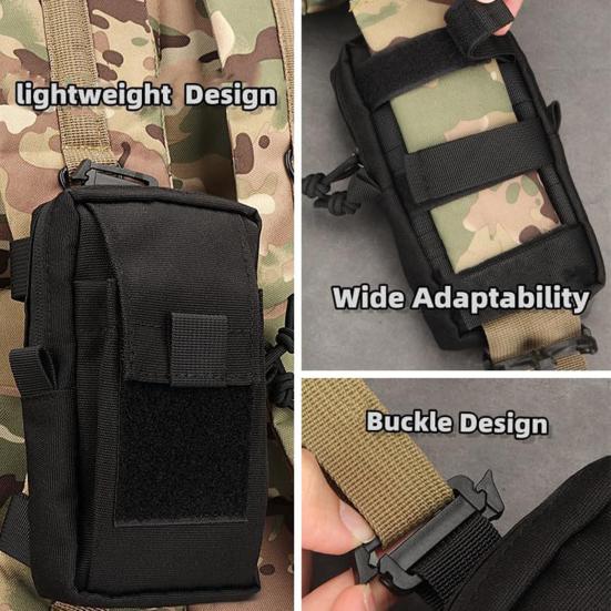 

Тактичний кишеня Molle для аксесуарів Рюкзак Сумка з кріпленням на плечовому ремені з кишенею на подвійній блискавці Тактичний кишеня Molle для інструментів для активного відпочинку чорний