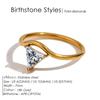 EMANCO Stainless Steel Birthstone Ring for Woman Simple Style Ring Festival Party Fashion Jewelry Dropshipping 48-Hour Shipping
