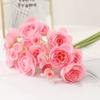 Bouquet European Vintage Artificial Silk Rose Flowers 24 Head Camellia Flowers Wedding and Party Decor