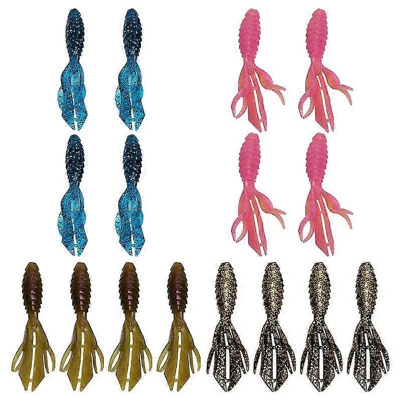 16 Pcs Plastic Shrimp Fishing Lures Lures Fishing Lure Artificial Bait