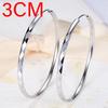 925 Silver Large Circle Hoop Earrings 3/4/5/6M For Women's Wedding Fine Fashion Jewelry Accessories Party Gifts