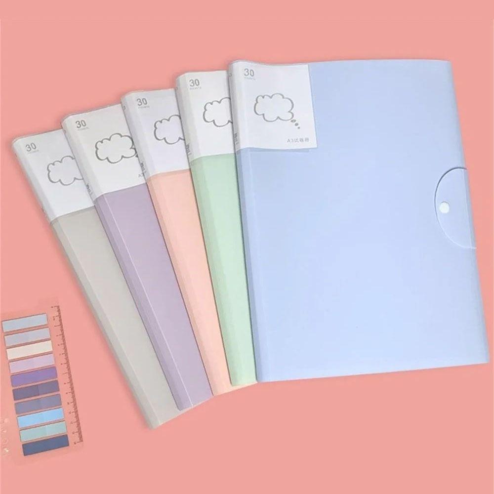 1Pcs Office Supplies A3 Paper File Folder 20/30/40 Pages Art Work Collection Organizer
