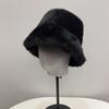 Winter new thickened imitation rabbit fur plush bucket hat women's northern outdoor cold protection ear cover hat tide