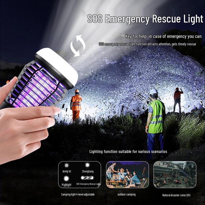 2025 Outdoor & Indoor Mosquito Killer Lamp with SOS Emergency Light - Repels and Eliminates Mosquitoes and Flies for Camping and Home Use