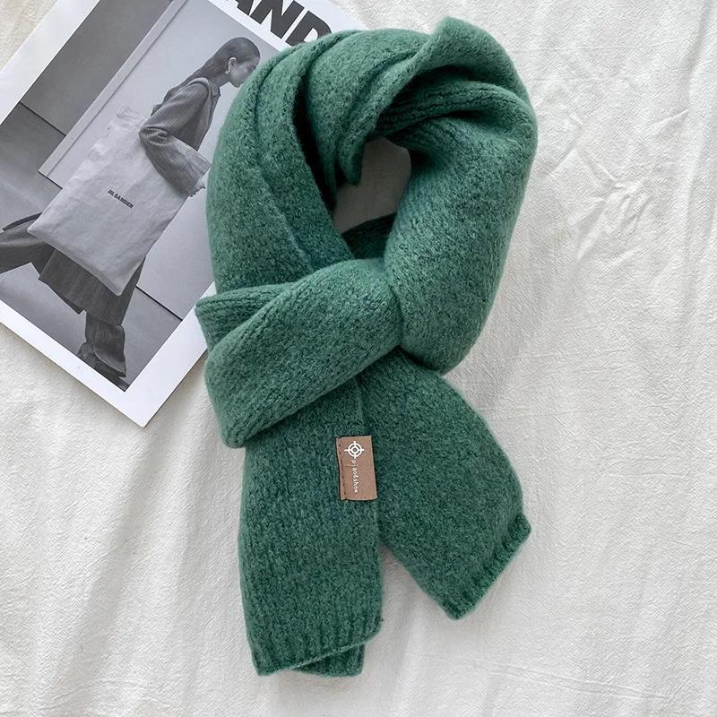 Fashion Cashmere Scarf Winter Warm Thick Comfortable Velvet Convenient Scarf Outdoor Keep Warm Solid Color Simple Scarf