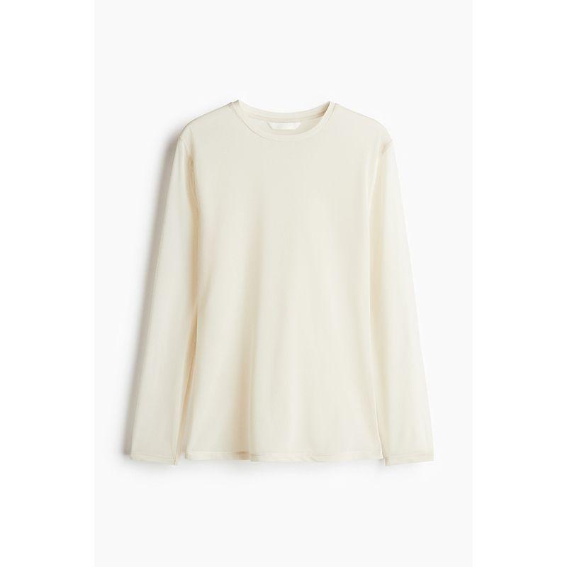 

HM 2025 Новая осенняя женская одежда Облегающие топы Длинные рукава 1289332 Cream color 165/96