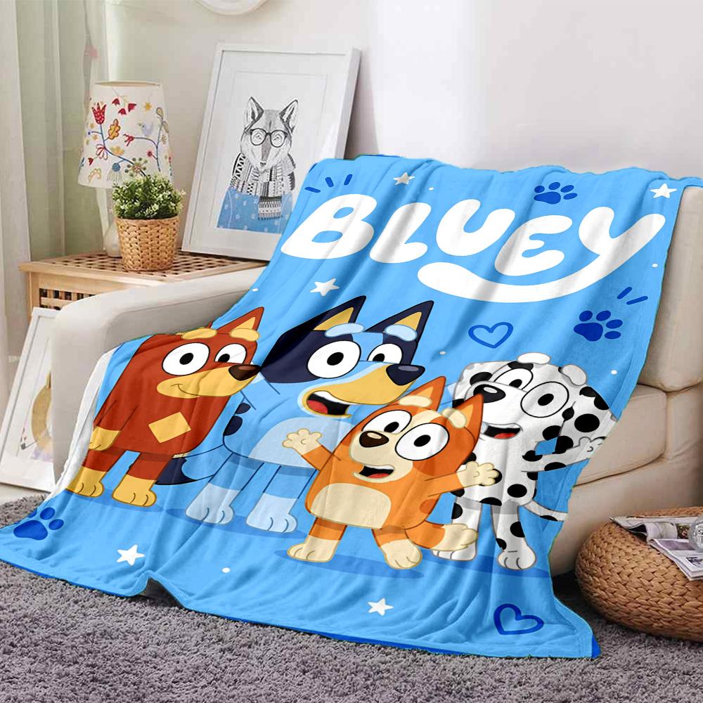 Bluey Theme Printed Blanket - Perfect for Couch, Bed, Travel & Outdoor Use | Machine Washable, Cozy & Durable.