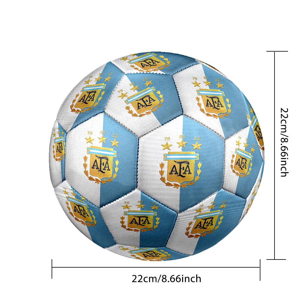 1 Bola de Futebol Tamanho 5 Bandeira da Argentina, Adequada para Jogos de Treino/Treinamento de Torneio, Leve e Durável logo70713