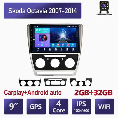 2 Din Android Auto Radio Carplay Für Skoda Octavia 2007-2014 Auto Multimedia Video Player Navigation GPS WIFI Android 2 Din 2 + 32GB