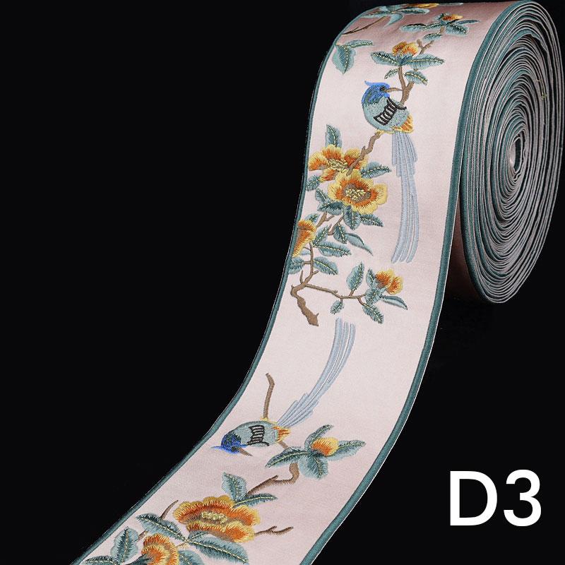 Chinese Embroidered Webbing Retro Embroidery Lace Trim For Diy Hanfu Costume  Cushion Curtain Decor Ribbon Accessories