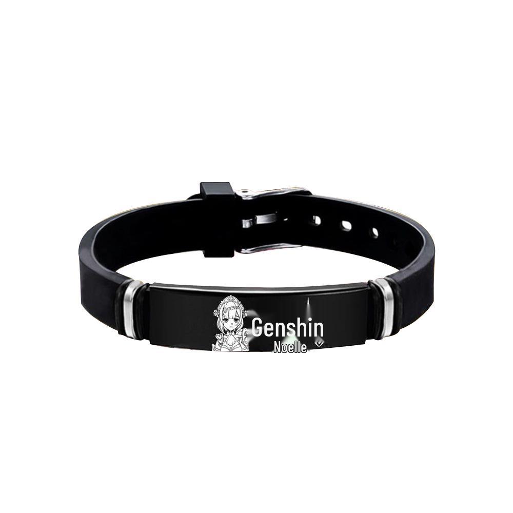 Genshin Impact Kamisato Ayaka Stainless Steel & Walnut Bracelet