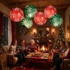 Santa Claus Christmas Hanging Ornaments DIY Folding Lantern Ball Christmas Paper Lantern  Xmas