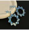 Orecchini a Bottone Geometrici Floreali con Strass Corte Europea Ago d'Argento - Accessori Lussuosi, alla Moda, Raffinati