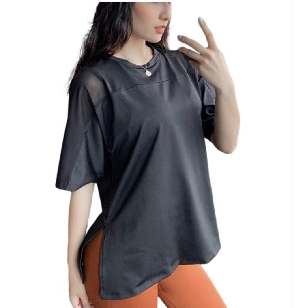 

Kuro Ardagh Short Sleeve Fitness Yoga Workout Yoga Solid Korean Loose Crew Adult Outdoor Round Sizes & Women s T-Shirt, Top, Wear, Fitness, Wear, чёрный