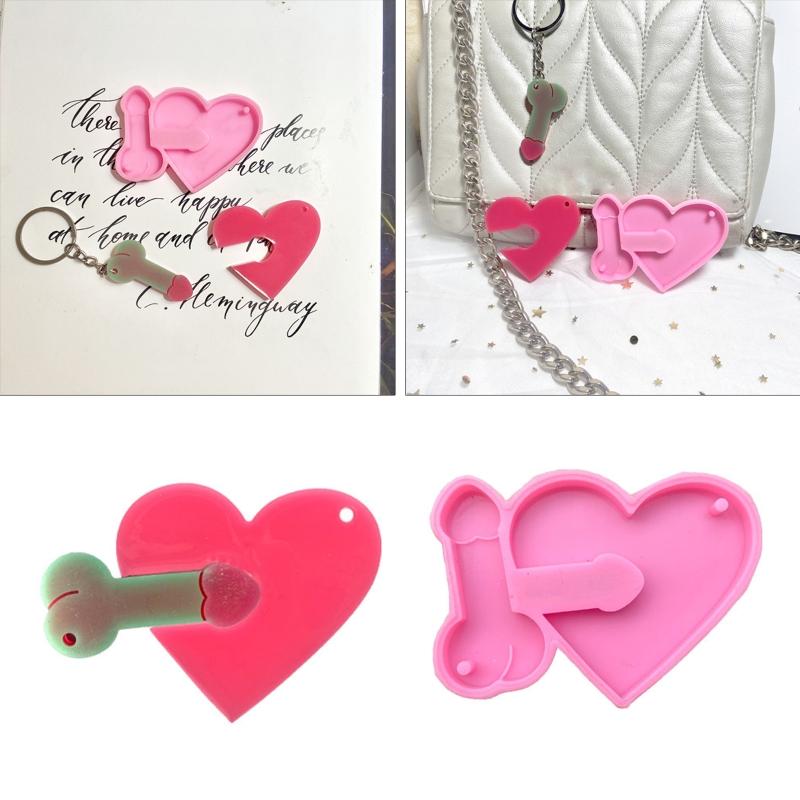 DIY Love for Brother Combination Mold Mirror Silicone Mold Keychain Pendant Jewelry Crafting Mould for Valentine's Day G