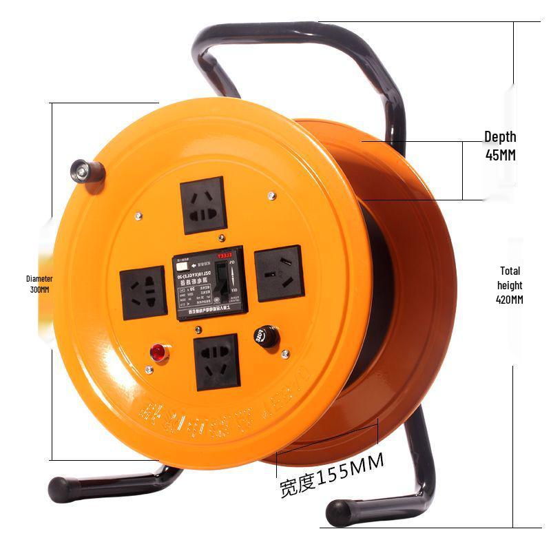 220V Wild Leopard Cable Reel Extension Cord, Empty Winding Reel, Available in 1.5/2.5/30/50/100 Meters
